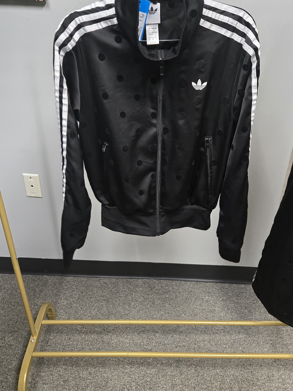 NWT Adidas Women’s Black Track Jacket with White Stripes